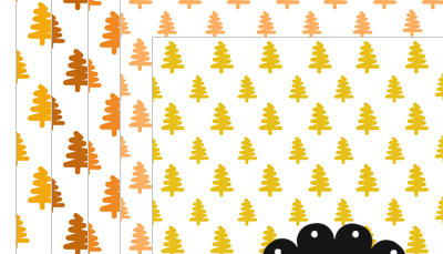 Orange Christmas Tree Digital Scrapbook Paper